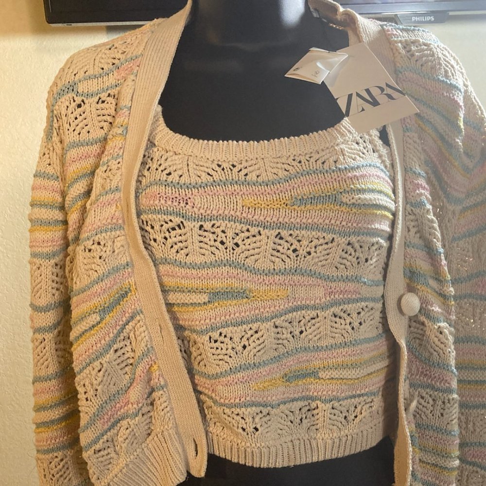 Twin Hand Knit Sweater Set